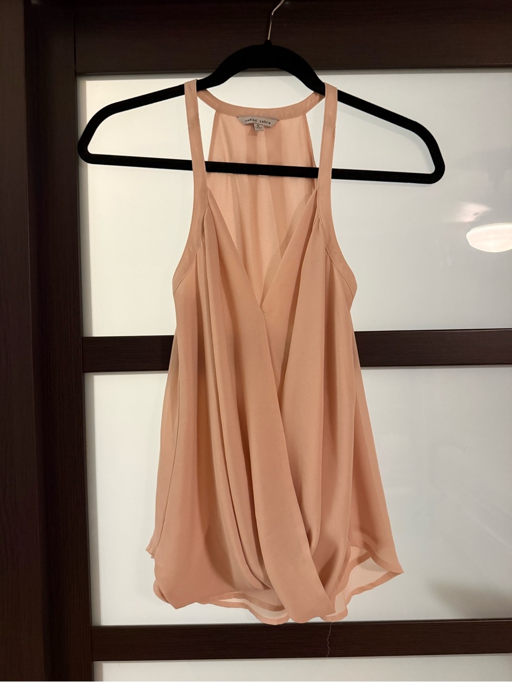 VICI Naked Zebra Pink Sleeveless Draped V-Neck Women's Top